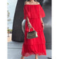 🔥Free Shipping for a limited time👗Ladies Elegant Dress Chiffon Cake Maxi Dress