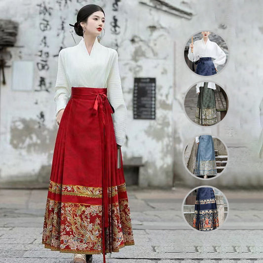 Women's Retro Ethnic Costume Pleated Dress Set ✈️FREE SHIPPING