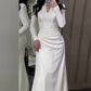 💃Graceful Slim Long-sleeve Pleated Dress（58% OFF）