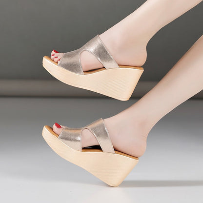 👡Women’s Open Toe Wedge Platform Slip-on Sandals