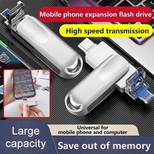📱Multifunctional Large-capacity 4-in-1 Mobile Phone Expansion Flash Drive