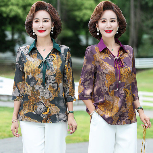 🌸【Mom's Favorite】Fashionable  silk shirt （50% OFF）