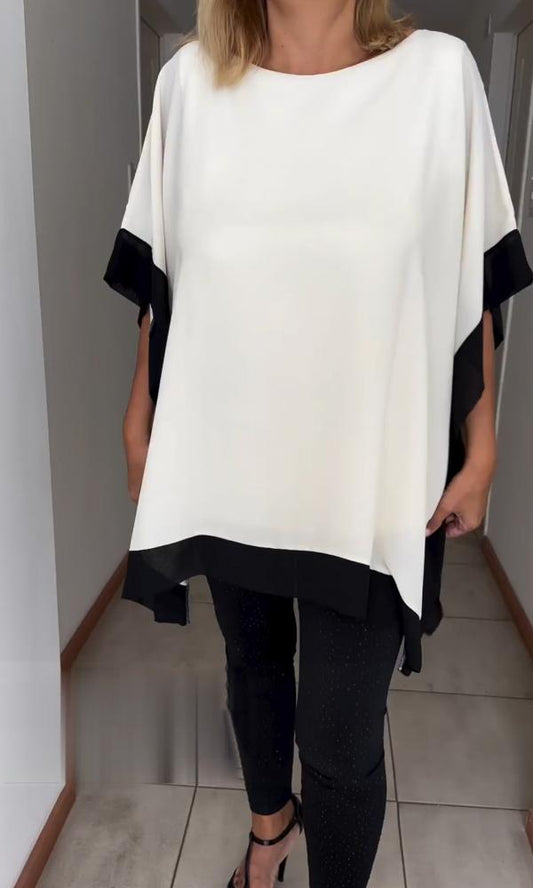 🌸Contrast color patchwork casual top （49% OFF）