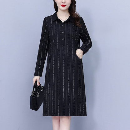 🎁Hot Sale 48% OFF⏳Women's Loose Lapel Long Sleeve Dress with Pockets🎀